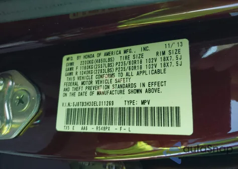 2014 Acura Rdx z USA, uszkodzony, nr VIN 5J8TB3H30EL011269